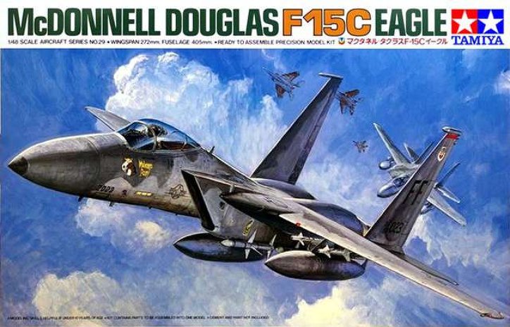 Сборная модель в масштабе 1/48 Истребитель McDONNELL DOUGLAS F-15C EAGLE с 1 фигурой, производитель TAMYIA, артикул: 61029 # 1 hobbyplus.ru