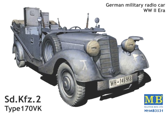 Сборная модель Германский автомобиль радиосвязи Sd.Kfz.2 модель 170VK, 2МВ, масштаб 1:35, артикул 3531 # 1 hobbyplus.ru
