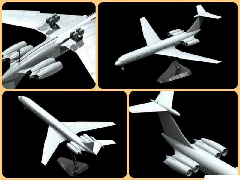 Советский пассажирский самолет Ильюшин-62М ICM Art.: 14405 Масштаб: 1/144 # 5 hobbyplus.ru