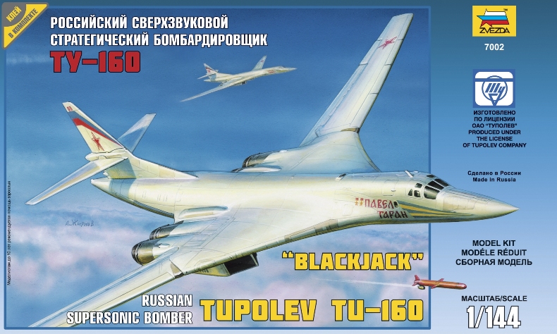 Сборная модель: Российский сверхзвуковой стратегический бомбардировщик Ту-160, производство 