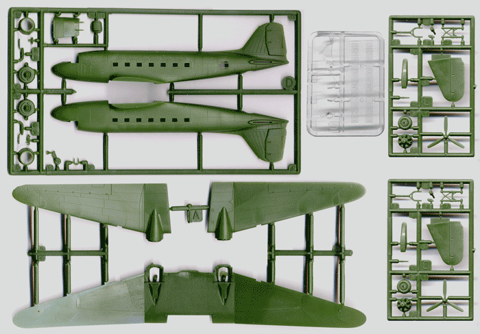 Сборная модель Пассажирский самолет Douglas DC-3, производства RODEN, масштаб 1/144, артикул: Rod309 # 1 hobbyplus.ru