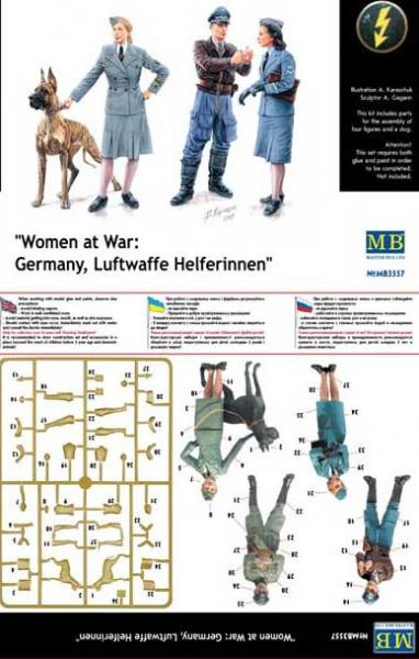 Сборная модель Женщины на войне: Германия, помощницы Люфтваффе, производства MASTER BOX, масштаб 1:35, артикул 3557 # 2 hobbyplus.ru