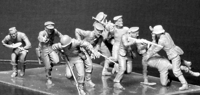 Сборная модель Советские морские пехотинцы, «Атака», 1941-1942 гг. из серии «Бои на Восточном фронте», набор №3, производства MASTER BOX, масштаб 1:35, артикул 35153 # 4 hobbyplus.ru