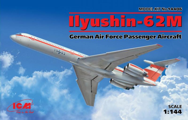 Пассажирский самолет ВВС Германии Ильюшин-62М ICM Art.: 14406 Масштаб: 1/144 # 1 hobbyplus.ru