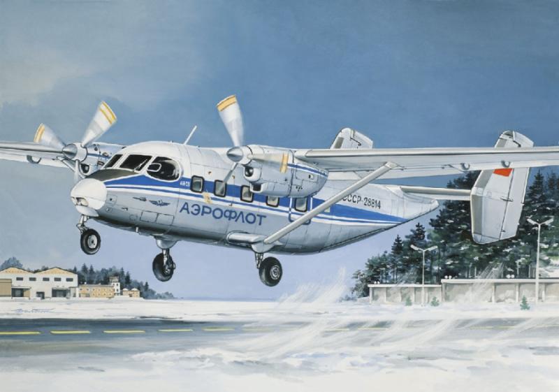 Сборная модель пассажирского самолета Ан-28, производства ВОСТОЧНЫЙ ЭКСПРЕСС, масштаб 1/144, артикул: EE14435 # 1 hobbyplus.ru