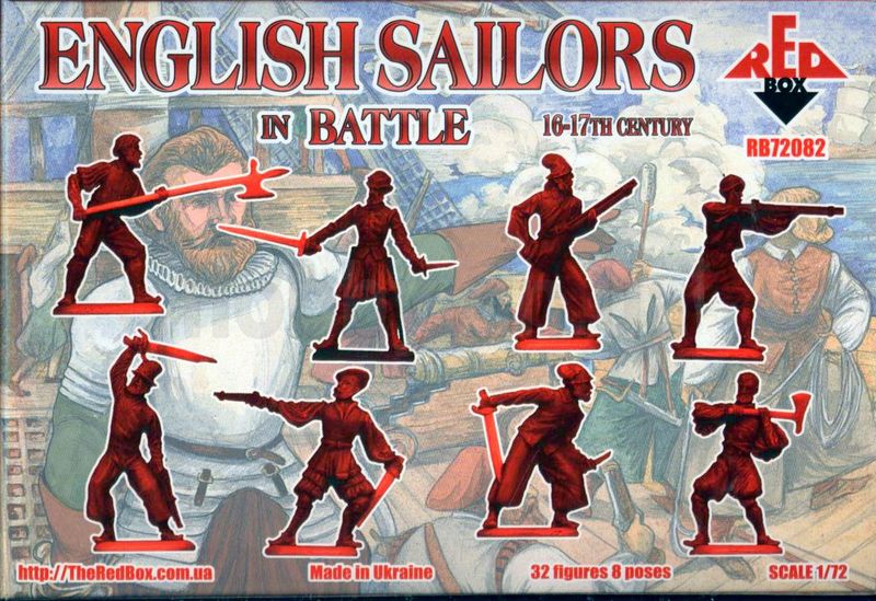 Миниатюрные фигуры Английские моряки в сражении 16-17 век, производитель 