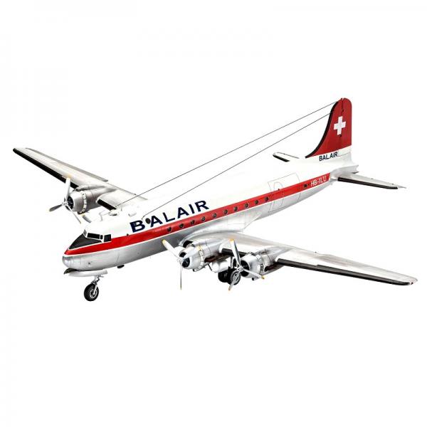 Сборная модель Пассажирский самолет DC-4 авиакомпании Balair, производства REVELL, Германия, масштаб 1:72, артикул 04947 # 6 hobbyplus.ru