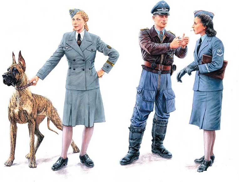 Сборная модель Женщины на войне: Германия, помощницы Люфтваффе, производства MASTER BOX, масштаб 1:35, артикул 3557 # 1 hobbyplus.ru