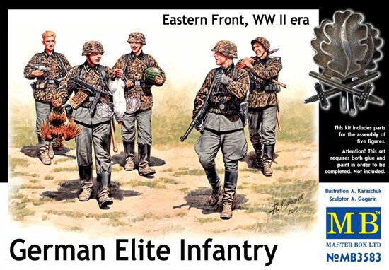 Сборная модель Немецкая элитная пехота, Восточный фронт, 2МВ, производства MASTER BOX, масштаб 1:35, артикул 3583 # 1 hobbyplus.ru
