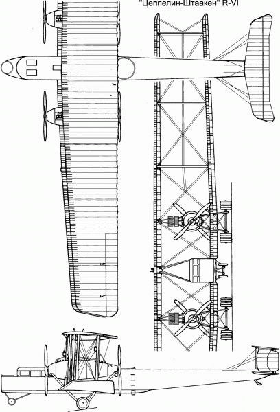 Сборная модель Германский тяжелый бомбардировщик Zeppelin Staaken R.VI (Aviatik, 52/17), производства RODEN, масштаб 1/72, артикул: Rod050 # 16 hobbyplus.ru
