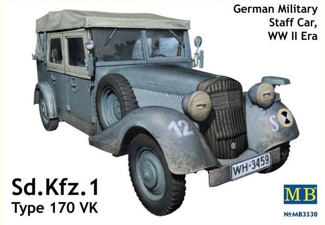 Сборная модель Тип 170 VK немецкий военный автомобиль, 2МВ, производства MASTER BOX, масштаб 1:35, артикул 3530 # 1 hobbyplus.ru