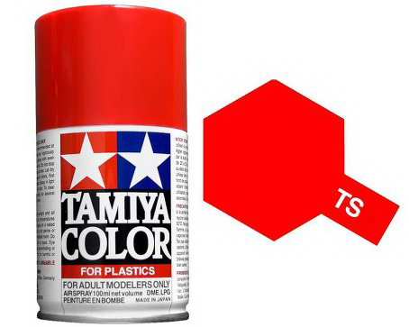 Краска аэрозольная TAMIYA TS-36 Fluorescent Red (Флуоресцентная красная), в баллончике 100 мл., артикул 85036 # 1 hobbyplus.ru