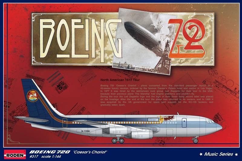 Сборная модель Самолет BOEING 720, производства RODEN, масштаб 1/144, артикул: Rod317 # 1 hobbyplus.ru