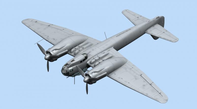 Сборная модель Ju 88A-14, Германский бомбардировщик ІІ МВ, масштаб: 1/48, производитель: ICM, артикул: 48234 # 1 hobbyplus.ru