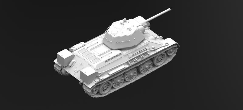 Советский средний танк Т-34/76 (производства начала 1943 года).  ICM Art.: 35365 Масштаб: 1/35 # 3 hobbyplus.ru