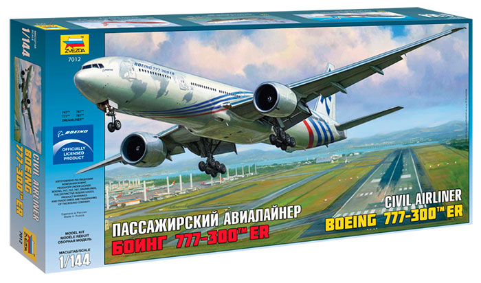 Сборная модель Боинг 777-300 ER, производитель «Звезда», масштаб 1:144, артикул 7012 # 1 hobbyplus.ru