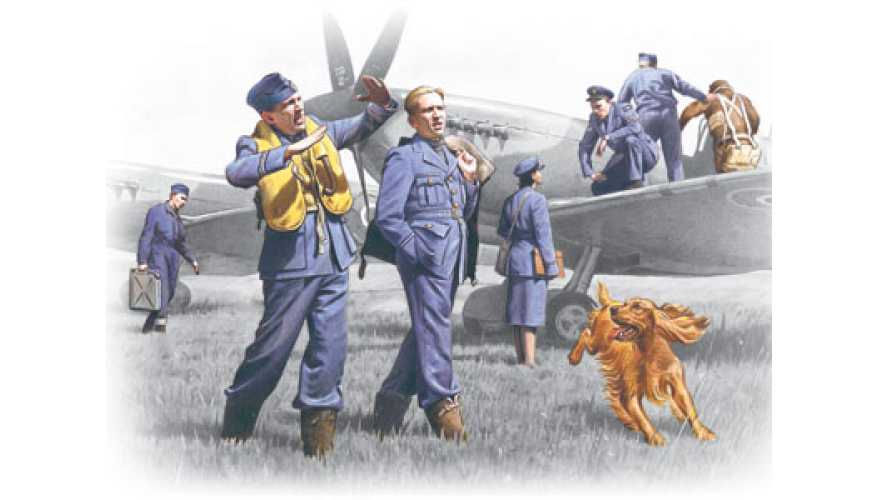 Пилоты и техники ВВС Великобритании (1939-1945) ICM Art.: 48081 Масштаб: 1/48