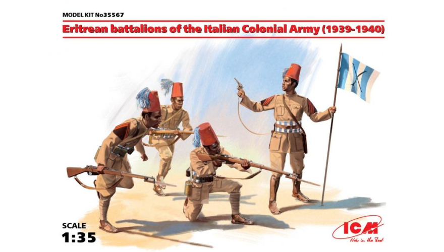 Сборные фигуры Эритрейские батальоны колониальной армии Италии (1939-1940 г.г.), масштаб: 1/35, производитель: ICM, артикул: 35567
