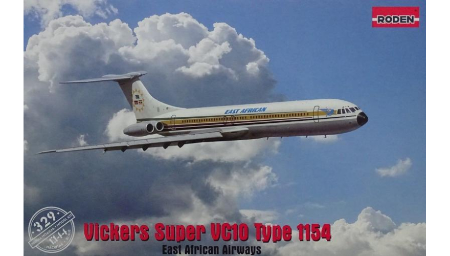 Сборная модель самолета Vickers Super VC10 Type 1154, производства RODEN, масштаб 1/144, артикул: Rod329