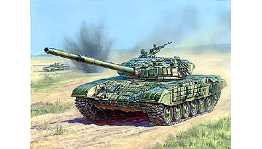 Сборная модель Российский танк с активной броней Т-72Б. Производства «Звезда» масштаб 1:35, артикул 3551.