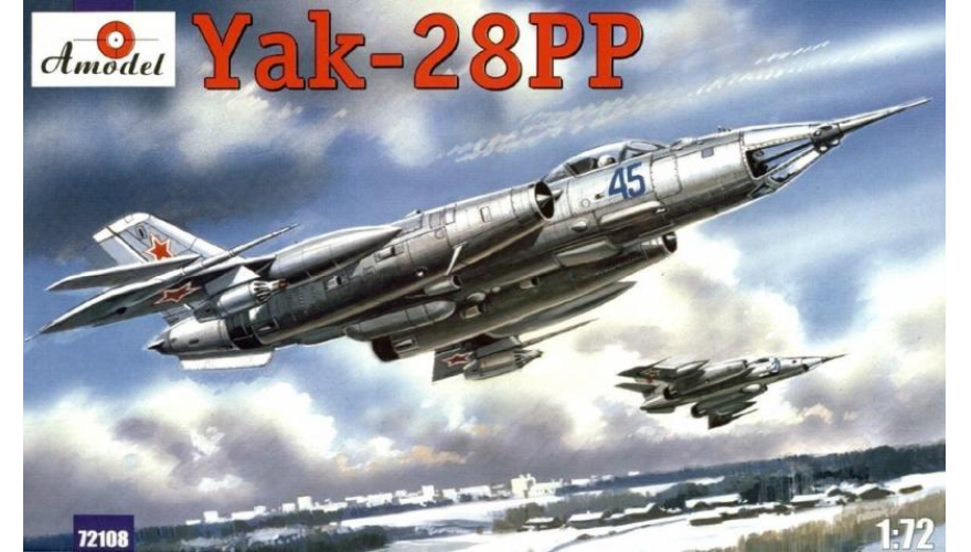 Сборная модель самолета Як-28ПП. Масштаб 1:72, AModel, артикул АМ72108