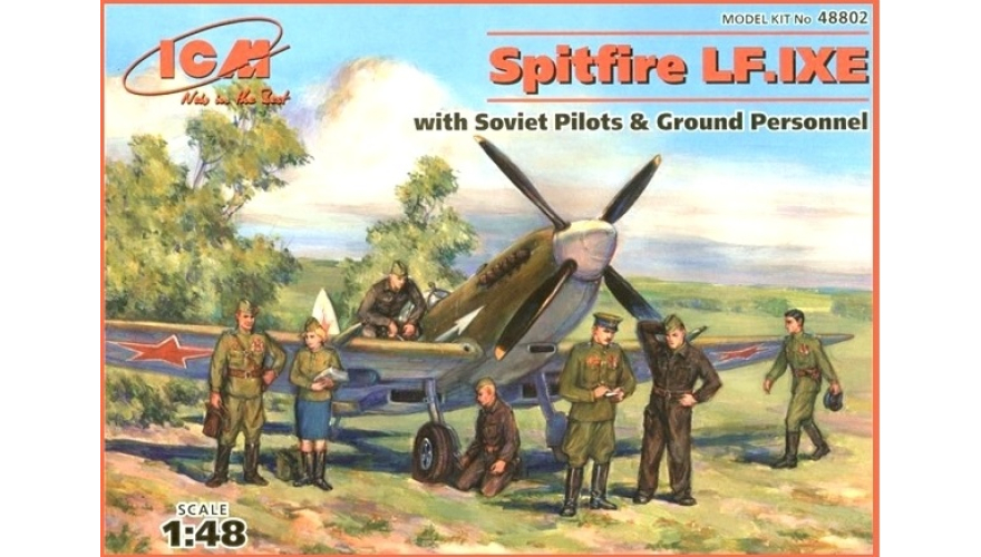 Spitfire LF.IXE с советскими пилотами и техниками ВВС ICM Art.: 48802 Масштаб: 1/48