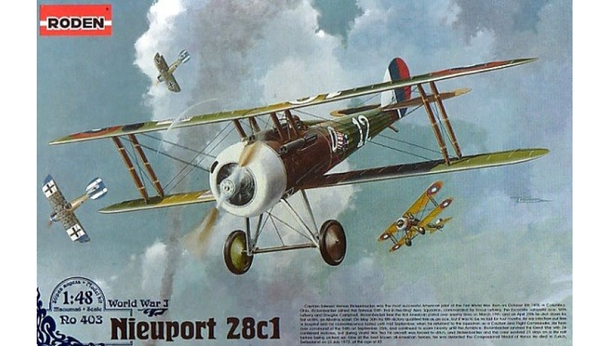 Сборная модель Самолет  Nieuport 28C1, производства RODEN, масштаб 1/48 артикул Rod403