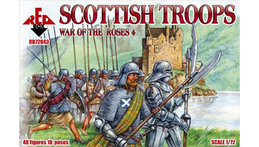 Миниатюрные фигуры Война роз 4. Шотландские войска, производитель "RedBox", масштаб 1/72, артикул: RB72043