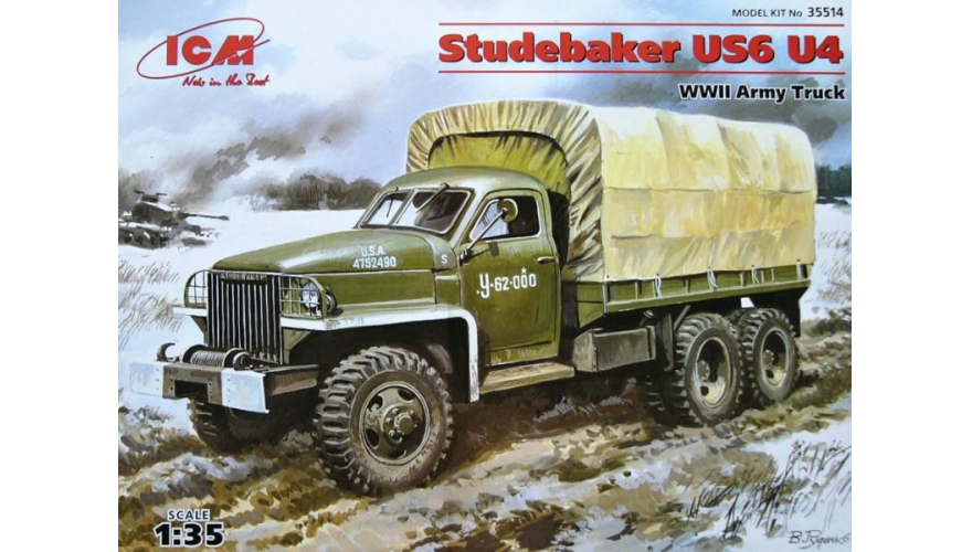 Studebaker US6 с тентом и лебедкой, ICM Art.: 35514 Масштаб: 1/35