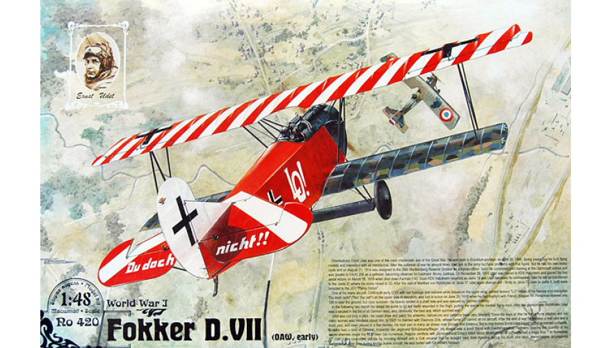 Сборная модель Германский самолет Fokker D.VII OAW early, производства RODEN, масштаб 1/48, артикул: Rod420