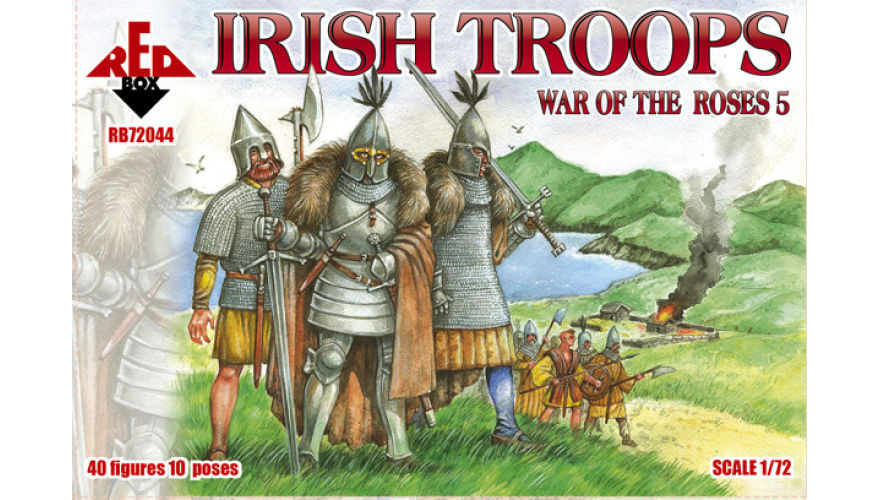 Миниатюрные фигуры Война роз 5. Ирландские войска, производитель "RedBox", масштаб 1/72, артикул: RB72044