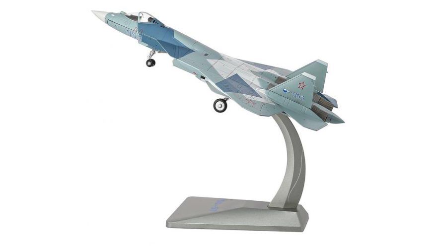       -57 (-50), ,  1:72.  28 . Model of the fifth-generation fighter aircraft of Russia Su-57 (T-50), metal, scale 1:72. Length 28 cm.