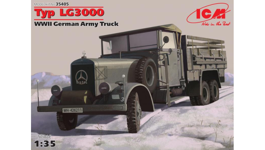 Германский армейский грузовик ІІ МВ Typ LG3000 , ICM Art.: 35405 Масштаб: 1/35