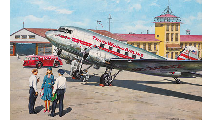 Сборная модель Пассажирский самолет Douglas DC-3, производства RODEN, масштаб 1/144, артикул: Rod309