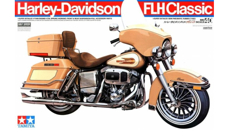 Сборная модель мотоцикла Harley Davidson FLH Classic (ограниченная серия), масштаб 1:6, производитель Tamyia, артикул: 16040