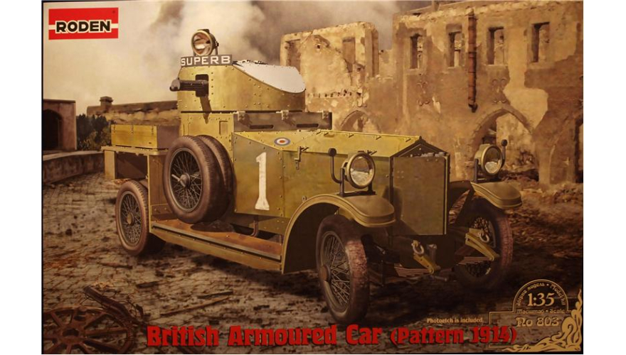 Сборная модель Британский бронеавтомобиль Pattern 1914., производства RODEN, масштаб 1/35, артикул: Rod803