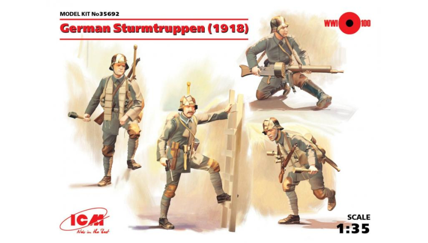 Сборные фигуры Германские штурмовые части (1918 г.), масштаб: 1/35, производитель: ICM, артикул: 35692