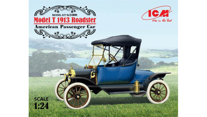 Автомобиль Ford Model T Roadster 1913 года  ICM Art.: 24001 Масштаб: 1/24