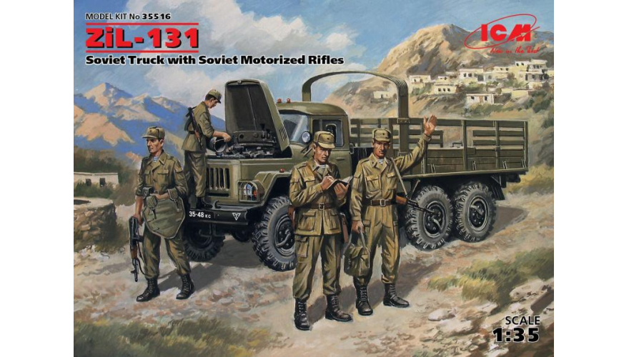 Советский армейский автомобиль с советской мотопехотой ЗиЛ-131, ICM Art.: 35516 Масштаб: 1/35