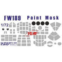 Окрасочная маска на остекление FW 189 (ICM), масштаб 1/72, производитель KAV models, артикул: M72 009
