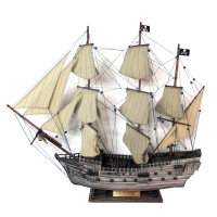 Деревянная модель пиратского корабля «Черная жемчужина» капитана Джека Воробья. Длина 77 см., высота 70 см. Артикул 672241. Деревянные модели кораблей.