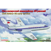 Сборная модель самолета Як-40 (ранняя версия), производства ВОСТОЧНЫЙ ЭКСПРЕСС, масштаб 1/144, артикул: EE14492