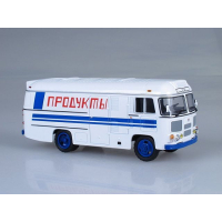 Модель автобуса ПАЗ-3742 рефрижератор Продукты, масштаб 143. Производитель Советский автобус.