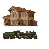 Железнодорожные строения и поезда умная бумага 1:87, HO