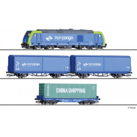 Стартовый набор железной дороги  PKP Cargo с локомотивом TRAXX, Масштаб 1:120, колея 12 мм. Tillig 01400.  