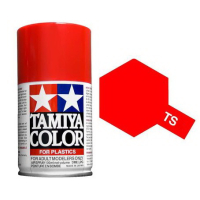 Краска аэрозольная TAMIYA TS-36 Fluorescent Red (Флуоресцентная красная), в баллончике 100 мл., артикул 85036