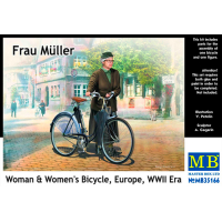 Сборная модель Фрау Мюллер. Женщина и женский велосипед, Европа, 2МВ, производства MASTER BOX, масштаб 1:35, артикул 35166