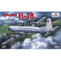 Сборная модель самолета Ил-18. Масштаб 1:72, AModel, артикул АМ72011