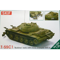 Сборная модель Учебный танк Т-55С «Бублина» с колейным минным тралом КМТ-6, производства SKIF, масштаб 1:35, артикул SK224
