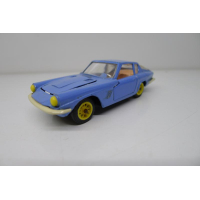 Масштабная игрушка автомобиля «Мазерати мистраль купе», голубого цвета, масштаб 1:43, металл, сделано в России в 90 годах.